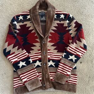 American Rag Outfitters Red and Brown Patterned Sweater